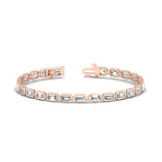 7.50 Carat Emerald Cut Diamond Bezel Tennis Bracelet